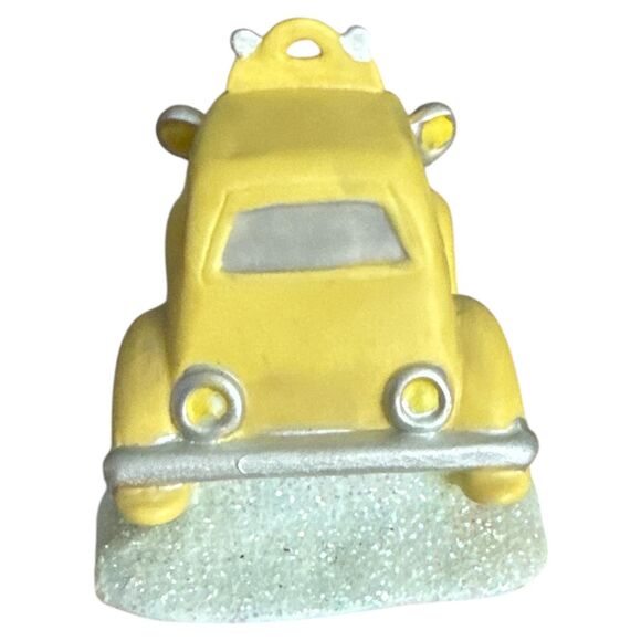 Vintage Yellow Taxi Figurine: Ernies Taxi Cab Service, Holiday Village Display - Picture 5 of 7